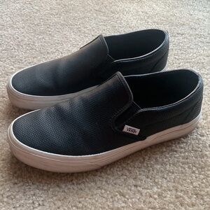 Classic Vans Black Perforated Leather Slip On